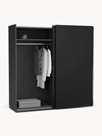 Modularer Schwebetürenschrank Leon, 200 cm Breite, mehrere Varianten, Korpus: Spanplatte, melaminbeschi, Schwarz, Basic Interior, B 200 x H 200 cm