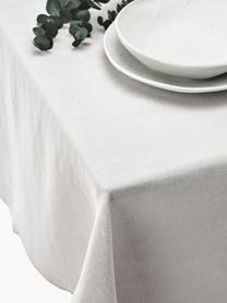 Leinen-Tischdecke Kennedy mit Umkettelung, 100 % gewaschenes Leinen, European Flax zertifiziert, Hellgrau, Beige, 6-8 Personen (B 140 x L 250 cm)