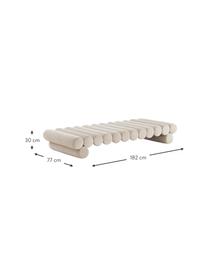 Banco de cama de terciopelo Simonetta, Tapizado: terciopelo (100% poliéste, Estructura: tablero de fibras de dens, Terciopelo beige claro, An 182 x Al 77 cm