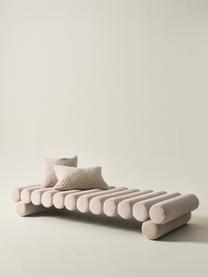 Fluwelen bedbank Simonetta, Bekleding: fluweel (100% polyester) , Frame: MDF, Fluweel lichtbeige, B 182 x D 77 cm