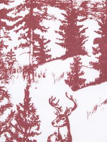 Kissenhülle Nordic mit winterlichem Motiv in Rot/Weiss, 100% Baumwolle, Weiss, Rot, 40 x 40 cm