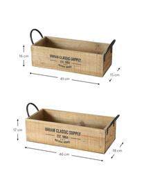 Boîte de rangement Supply, 2 élém., Brun, noir, Lot de différentes tailles