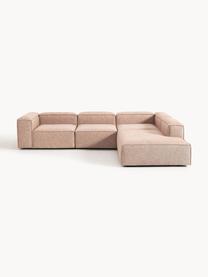 Modulares XL-Ecksofa Lennon aus Leinen-Mix, Bezug: 50 % Viskose, 25 % Leinen, Gestell: Fichtenholz, Sperrholz, m, Leinen-Mix Rostrot, B 329 x T 269 cm, Eckteil links