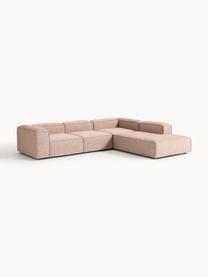 Modulares XL-Ecksofa Lennon aus Leinen-Mix, Bezug: 50 % Viskose, 25 % Leinen, Gestell: Fichtenholz, Sperrholz, m, Füße: Kunststoff Dieses Produkt, Leinen-Mix Rostrot, B 329 x T 269 cm, Eckteil links