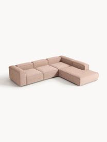 Modulares XL-Ecksofa Lennon aus Leinen-Mix, Bezug: 50 % Viskose, 25 % Leinen, Gestell: Fichtenholz, Sperrholz, m, Leinen-Mix Rostrot, B 329 x T 269 cm, Eckteil links