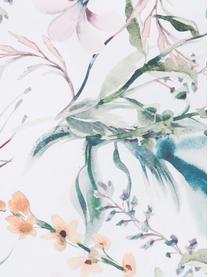 Funda nórdica de satén doble cara Casandra, Blanco, amarillo, tonos verdes, rosas y azules, Cama 150/160 cm (240 x 220 cm)