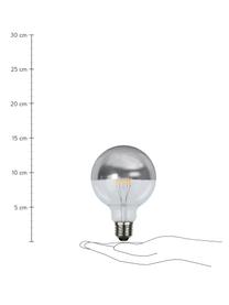 E27 peertje, 2.8 watt, dimbaar, warmwit, 1 stuk, Peertje: glas, Fitting: aluminium, Zilverkleurig, transparant, Ø 10 x H 14 cm