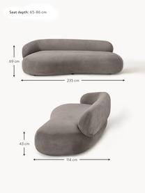 Sofa Alba (3-Sitzer), Bezug: 97% Polyester, 3% Nylon D, Gestell: Massives Fichtenholz, FSC, Webstoff Taupe, B 235 x T 114 cm, Rückenlehne links