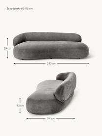 Sofa Alba (3-Sitzer), Bezug: 97% Polyester, 3% Nylon D, Gestell: Massives Fichtenholz, Bir, Füße: Kunststoff Dieses Produkt, Webstoff Taupe, B 235 x T 114 cm, Rückenlehne links