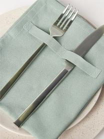Serviettes de table Dinner, 4 pièces, 100 % coton bio, certifié GOTS, Vert sauge, larg. 35 x long. 40 cm