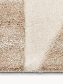 Handgetufteter Wollteppich Corin mit Hoch-Tief-Struktur, Flor: 58 % Wolle, 42 % Viskose, Brauntöne, B 160 x L 230 cm (Grösse M)