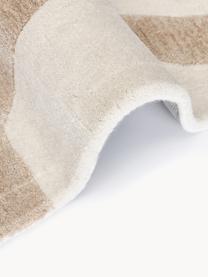 Handgetuft wollen vloerkleed Corin met hoog-laag structuur, Bovenzijde: 58% wol, 42% viscose, Onderzijde: 100% katoen Bij wollen vl, Bruintinten, B 160 x L 230 cm (maat M)