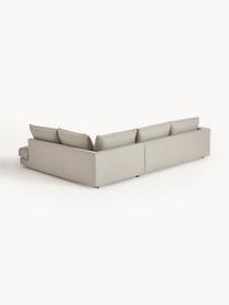 Sofa narożna Tribeca, Tapicerka: 100% poliester Dzięki tka, Stelaż: lite drewno sosnowe, Nogi: lite drewno bukowe, lakie, Jasnoszara tkanina, S 315 x G 228 cm, lewostronna