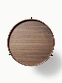 Tavolino in legno Renee, Ripiani: pannello di fibra a media, Struttura: metallo verniciato a polv, Legno di noce, Ø 44 x Alt. 49 cm