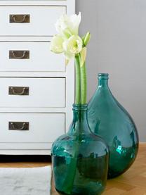 Podlahová váza z recyklovaného skla Drop, V 56 cm, Recyklované sklo, Petrolejová, Ø 40 x V 56 cm