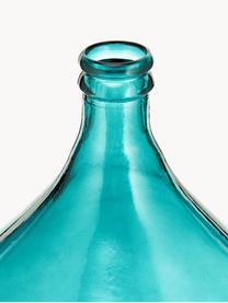 Bodenvase Drop aus recyceltem Glas, H 56 cm, Recyceltes Glas, Petrol, Ø 40 x H 56 cm