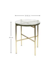 Table d'appoint ronde avec plateau en verre Vidrio, Couleur dorée, transparent, Ø 40 x haut. 45 cm