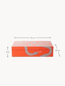 Handgefertigte Aufbewahrungsbox Eden, Holz, lackiert, Orange, Weiß, B 31 x T 20 cm
