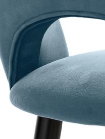 Sedia da bar in velluto blu Rachel, Rivestimento: velluto (rivestimento in , Gambe: metallo verniciato a polv, Velluto azzurro, Larg, 48 x Alt. 110 cm