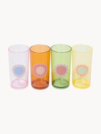 Set di 4 bicchieri Rio Sun, Plastica, Multicolore semi trasparente, Ø 7 x Alt. 14 cm, 300 ml