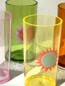 Set di 4 bicchieri Rio Sun, Plastica, Multicolore semi trasparente, Ø 7 x Alt. 14 cm, 300 ml