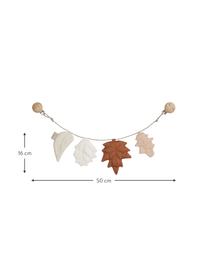 Kinderwagen ketting Leaves van biokatoen, 100% biokatoen, Bruin, beigetinten, L 50 x H 16 cm