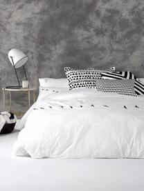 Housse de couette en coton Trip, Blanc, noir, larg. 240 x long. 220 cm