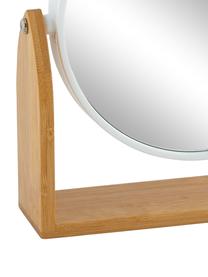 Kosmetikspiegel Bow, Rahmen: Bambus, Metall, Spiegelfläche: Spiegelglas, Braun, 19 x 18 cm