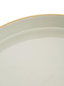 Rond dienblad Dining, Gecoat metaal, Lichtgrijs, goudkleurig, Ø 38 x H 5 cm