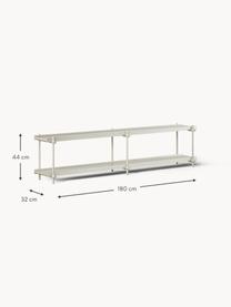 Consolle in metallo Lana, Ripiani: pannelli di fibra a media, Beige chiaro, Larg. 180 x Alt. 44 cm