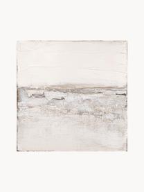 Quadro su tela dipinto a mano Sandy, Bianco sporco, tonalità beige, Larg. 98 x Alt. 98 cm