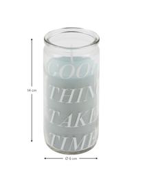 Kerze Good Things, Glas, Wachs, Transparent, Mintfarben, Ø 6 x H 14 cm