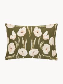 Funda de almohada de satén de algodón ecológico Aimee, diseño Candice Gray, Verde, beige, An 45 x L 85 cm