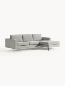 Ecksofa Cucita (3-Sitzer), Bezug: Webstoff (100% Polyester), Gestell: Massives Kiefernholz, Füße: Metall, lackiert Dieses P, Webstoff Grau, B 262 x T 163 cm, Eckteil links