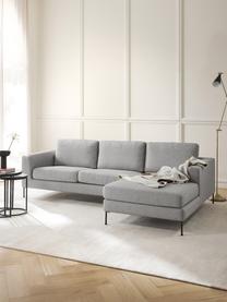 Ecksofa Cucita (3-Sitzer), Bezug: Webstoff (100% Polyester), Gestell: Massives Kiefernholz, Webstoff Grau, B 262 x T 163 cm, Eckteil links