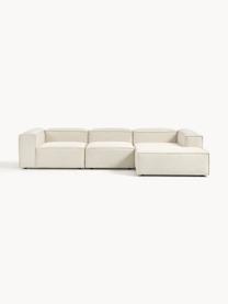 Modulares Ecksofa Lennon, Bezug: 100 % Polyester Der strap, Gestell: Massives Kiefernholz, Spe, Webstoff Off White, B 327 x T 180 cm, Eckteil links