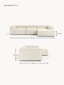 Sofá rinconera modular Lennon, Tapizado: 100% poliéster Alta resis, Estructura: madera contrachapada de p, Patas: plástico Este producto es, Tejido Off White, An 327 x F 180 cm, chaise longue izquierda