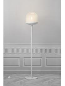 Lámpara de pie pequeña de vidrio Magia, Pantalla: vidrio, Cable: plástico, Blanco, Ø 25 x Al 131 cm
