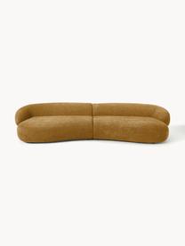 Sofa Alba (4-Sitzer) aus Teddy-Bouclé, Bezug: 100 % Polyester Der strap, Gestell: Massives Fichtenholz, Kie, Teddy-Bouclé Ocker, B 326 x T 112 cm