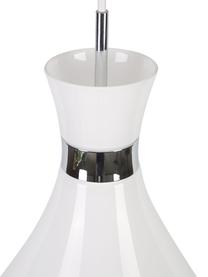 Lampada a sospensione in vetro Trumpet, Paralume: vetro, Bianco, cromo, Ø 26 x Alt. 35 cm