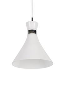 Lampada a sospensione in vetro Trumpet, Paralume: vetro, Bianco, cromo, Ø 26 x Alt. 35 cm