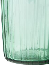 Verres à eau en verre strié Kusintha, 4 pièces, Verre, Vert, Ø 7 x haut. 10 cm
