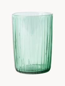 Verres à eau en verre strié Kusintha, 4 pièces, Verre, Vert, Ø 7 x haut. 10 cm