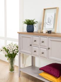 Credenza country in legno di olmo Amy, Grigio chiaro, Larg. 116 x Alt. 86 cm