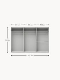 Modularer Drehtürenschrank Charlotte, 300 cm Breite, mehrere Varianten, Korpus: Spanplatte, melaminbeschi, Griffe: Messing Dieses Produkt wi, Grau, Basic Interior, B 300 x H 200 cm