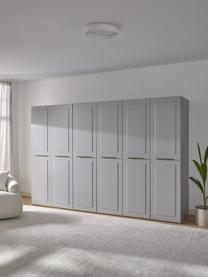 Modularer Drehtürenschrank Charlotte, 300 cm Breite, mehrere Varianten, Korpus: Spanplatte, melaminbeschi, Griffe: Messing Dieses Produkt wi, Grau, Basic Interior, B 300 x H 200 cm