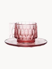 Tasses à café avec sous-tasses Jellies, 4 pièces, Plastique, Rose, Ø 6 x haut. 7 cm, 90 ml