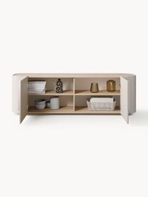 Credenza bassa Jodie, Struttura: legno di frassino massicc, Beige chiaro, legno di frassino, Larg. 160 x Alt. 50 cm