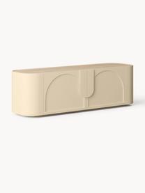 Lowboard Jodie, Gestell: Massives Eschenholz Diese, Hellbeige, Eschenholz, B 160 x H 50 cm