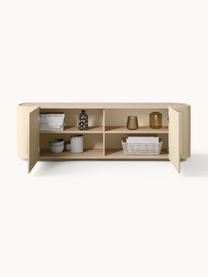 Credenza bassa Jodie, Struttura: legno di frassino massicc, Beige chiaro, legno di frassino, Larg. 160 x Alt. 50 cm